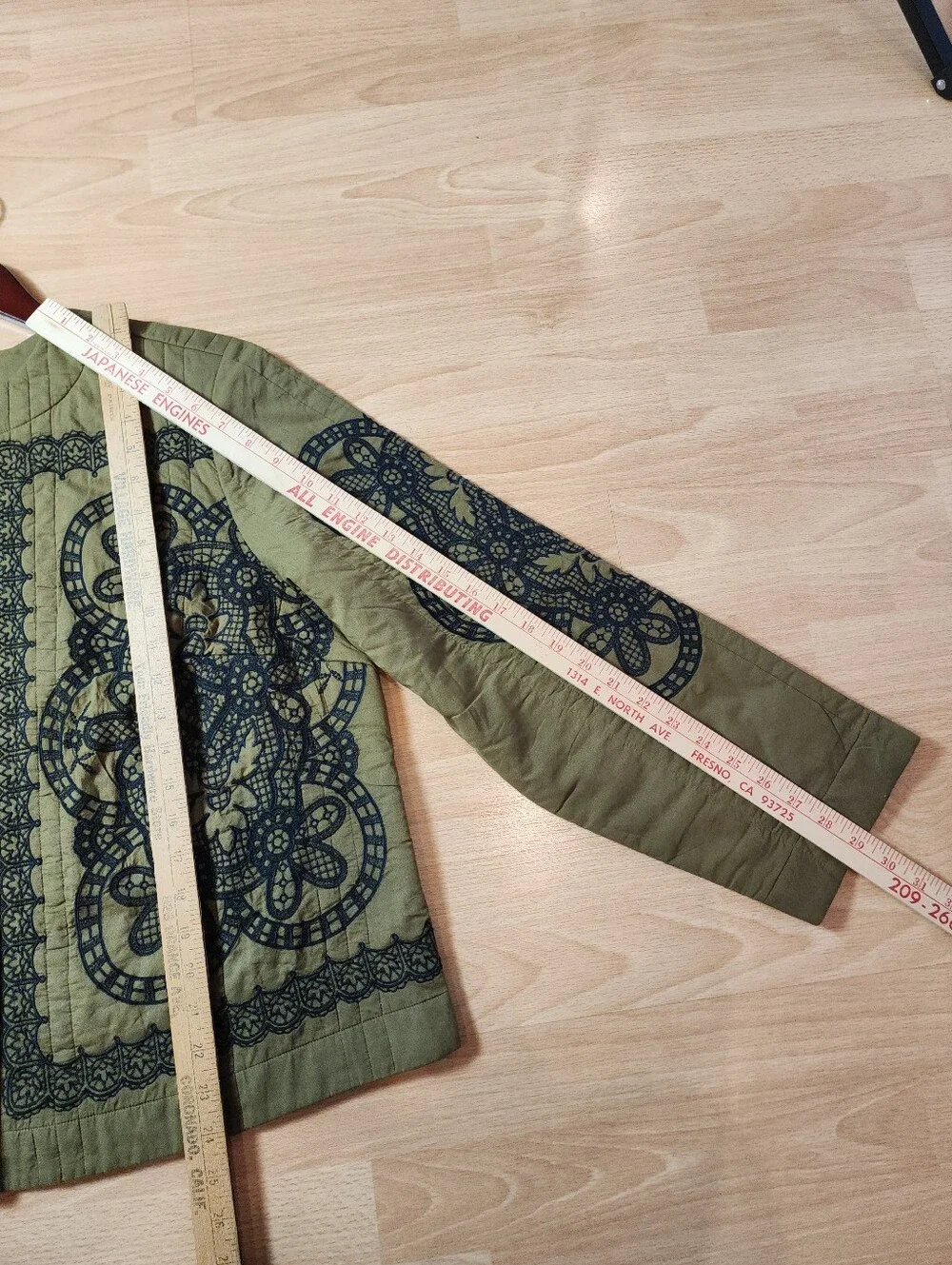 NWT J. Jill Pure Jill Embroidered Snap-Front Jacket Olive Green 100% Cotton XL